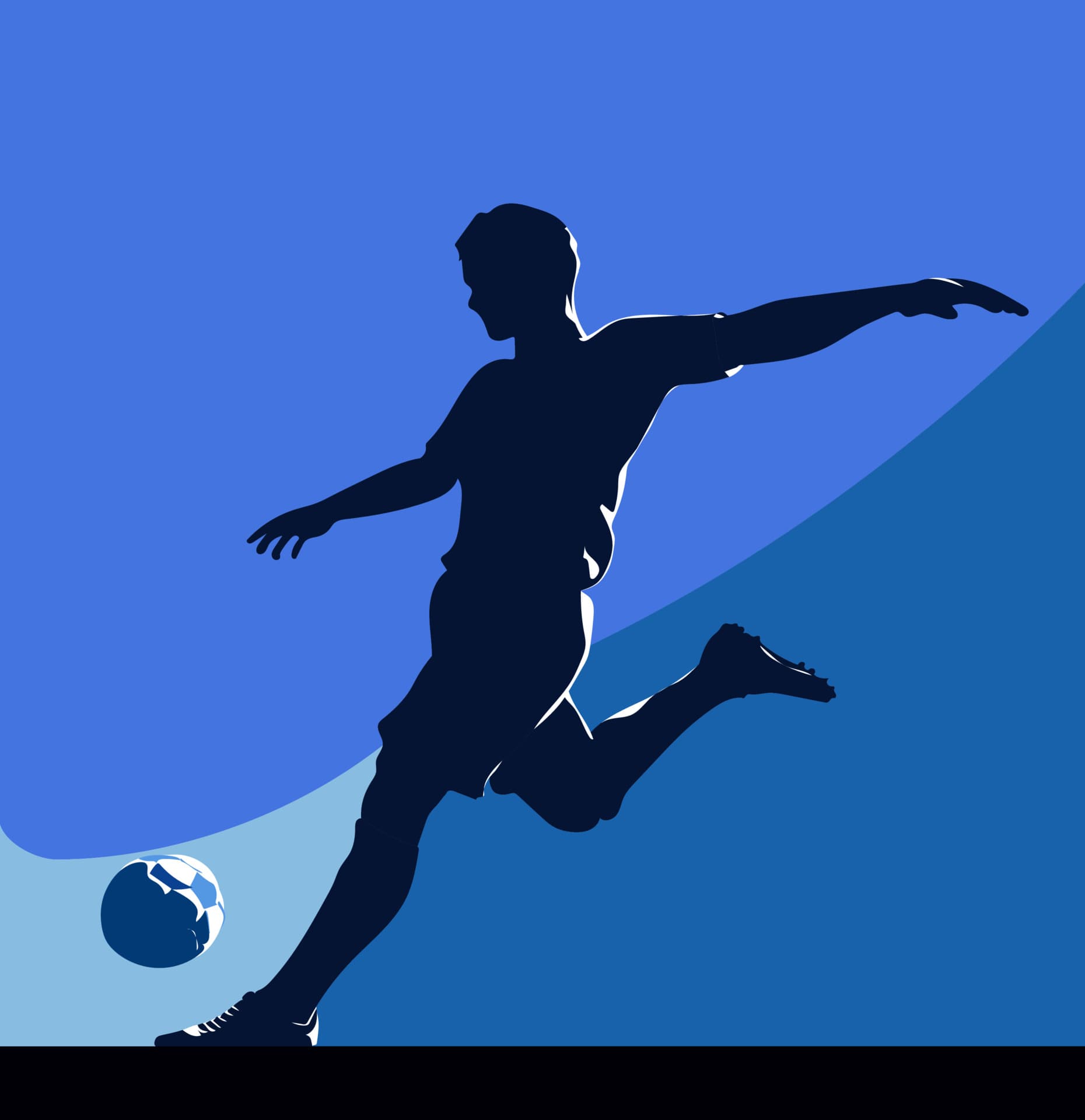 Football player preparing to strike the ball